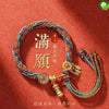 2023 Rabbit Life Dissolves Tai Sui Red Rope Bracelet Tibetan Handmade Woven Rope six-word truth Ethnic Style Lucky Hand String