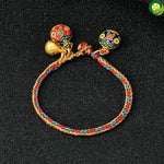 Colorful Rope Lucky Bracelet Golden Swallowing Beast Ancient Gold Roasted Blue Hand String Bracelet