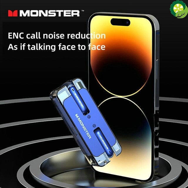 Monster Original XKT08 Gaming Headphones Ture Wireless Bluetooth Earphones 5.3  Low Latency Noise Reduction Earbuds Headset