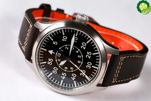 Automatic Movement Pilot Watch with Black Dial and 42mm Case waterproof 300M