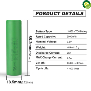 18650 battery 3.7V 3000mAh rechargeable Li-ion Battery 30A Discharge High power battery tools flashlight  Lithium battery