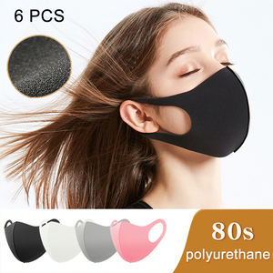 6 Pcs Black Mouth Mask Reusable Dust Mask Washable/Face Shield Masque Foggy Haze Mask Mundschutz Unisex