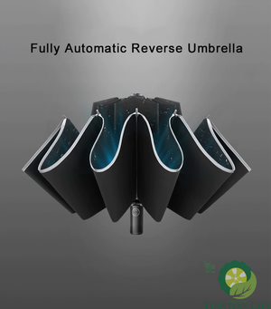 Automatic Reverse Umbrella Windproof Led Luminous Folding Business Strong Umbrella Rain Men Car Umbrella