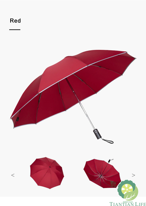 Automatic Reverse Umbrella Windproof Led Luminous Folding Business Strong Umbrella Rain Men Car Umbrella