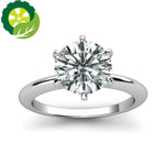 Classic 925 Sterling Silver Moissanite Ring Simple style 1carat IJ color jewelry Anniversary Ring