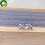 D Color 1ct Carat Clarity vvs 4 Claw Moissanite Stud Sterling Silver Earrings 1ct with GRA Certificate