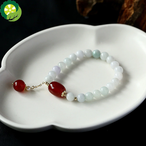 Natural Jade Beads Bracelet Bangle For Women Jewelry Gemstone Agate Pearl 14k Tassel Pendant Handmade Bracelet