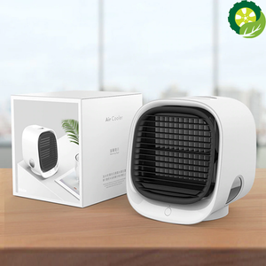 Air Cooler Fan Mini Desktop Multifunction Air Conditioner with Night Light Mini USB Water Cooling Fan Humidifier Purifier