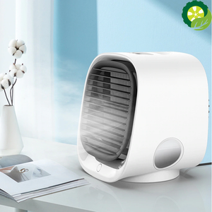 Air Cooler Fan Mini Desktop Multifunction Air Conditioner with Night Light Mini USB Water Cooling Fan Humidifier Purifier