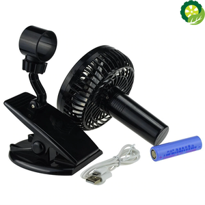Mini Mute Clip Fan Rechargeable Silent 4 Blades Baby Stroller Portable Air Cooling 3 Speeds Desk USB Fan with USB Output