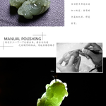 Natural green hetian jade pixiu pendant hollow handcarved pendants brand jewelry Unisex necklace