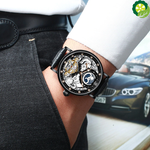 Skeleton Watches Mechanical Automatic Watch Men Tourbillon Sport Clock Casual Business Moon Wrist Watch