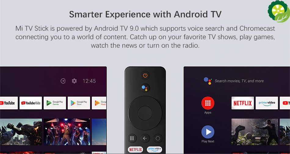 Mi TV Stick Android TV 9.0 Quad Core Chromecast Netflix Smart TV Stick 1GB 8GB 1080P HD Audio Decoding