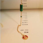 Natural Hetian jade gilt Chinese retro style ingot charm light luxury women's bracelet