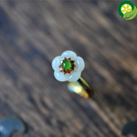 Natural HeTian White Jade Flower Chinese style court design Ring