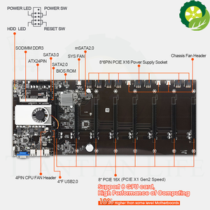 PRO Mining motherboard 8 GPU bitcoin Crypto Etherum Mining Support 1066/1333/1600MHz