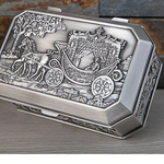 Classical Metal Jewelry Box Vintage Design Childlike Carriage Countryside View Necklace Earrings Rings Storage