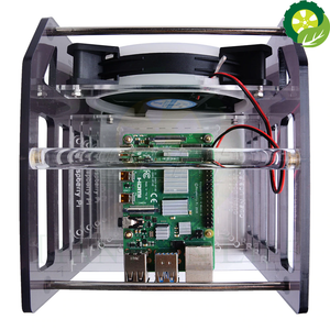 Mining Rack Tower 4 Layer Acrylic Cluster Case Large Cooling Fan LED RGB Light for Raspberry Pi 4 B / 3 B + / 3 B / Jetson Nano