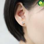 Natural blue topaz triangle retro earrings