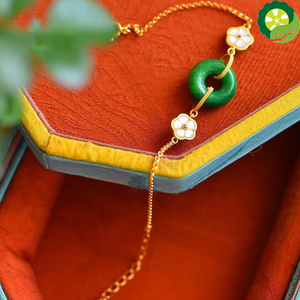 New ancient method gold craft natural High Quality Hetian jade elegant bracelet