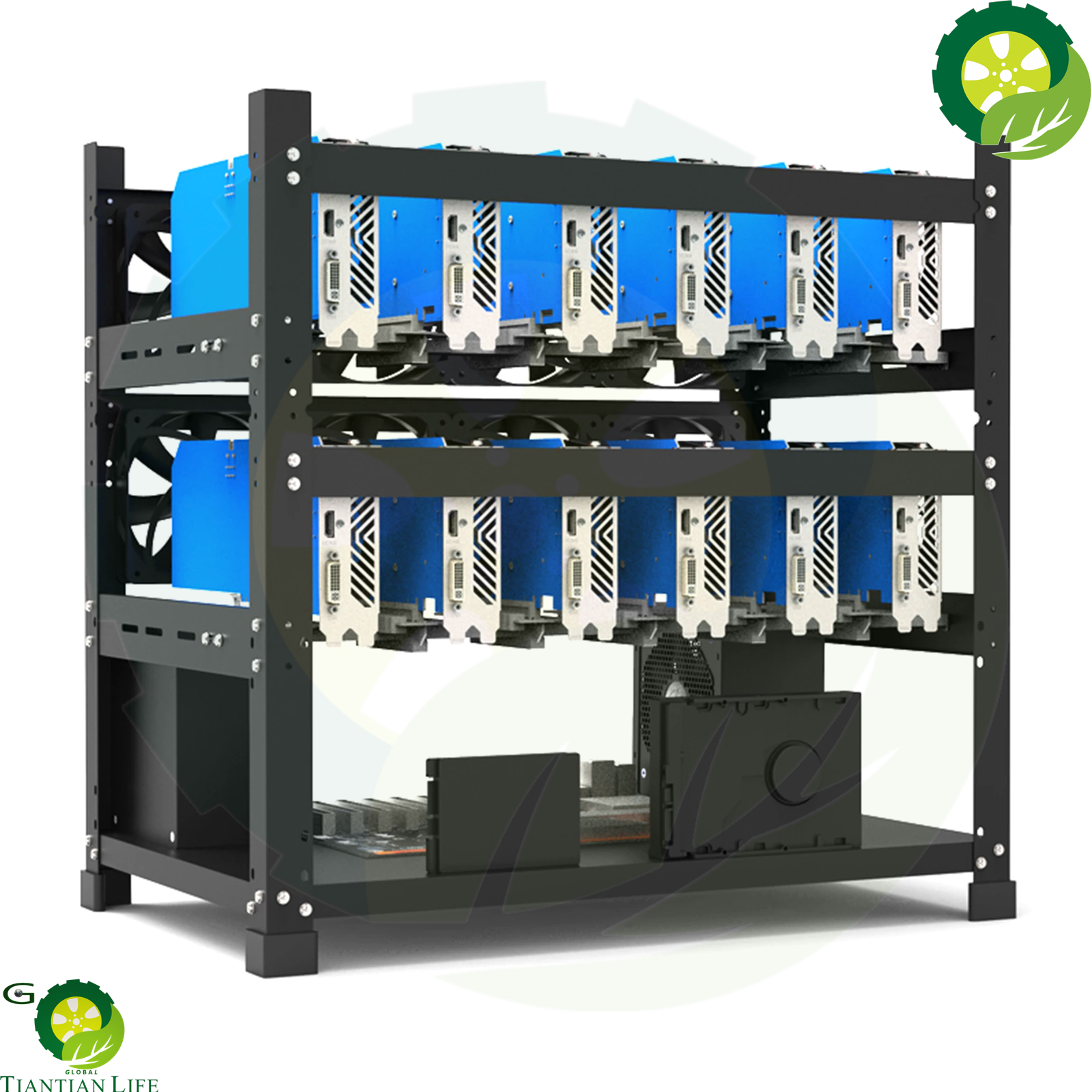 Open Mining Rig Frame for 12 GPU Mining Case Rack Motherboard Bracket ETH ETC ZEC BCH Ether Accessory Tool 3 Layers crypto miner