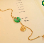 Natural Hetian jade FU LU Chinese style retro palace unique ancient gold craft Bracelet