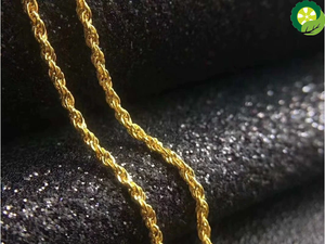 Genuine 18k Gold Twisted Chain Simple Temperament Style Rope Chain AU750 Real Gold Necklace Fine Jewelry