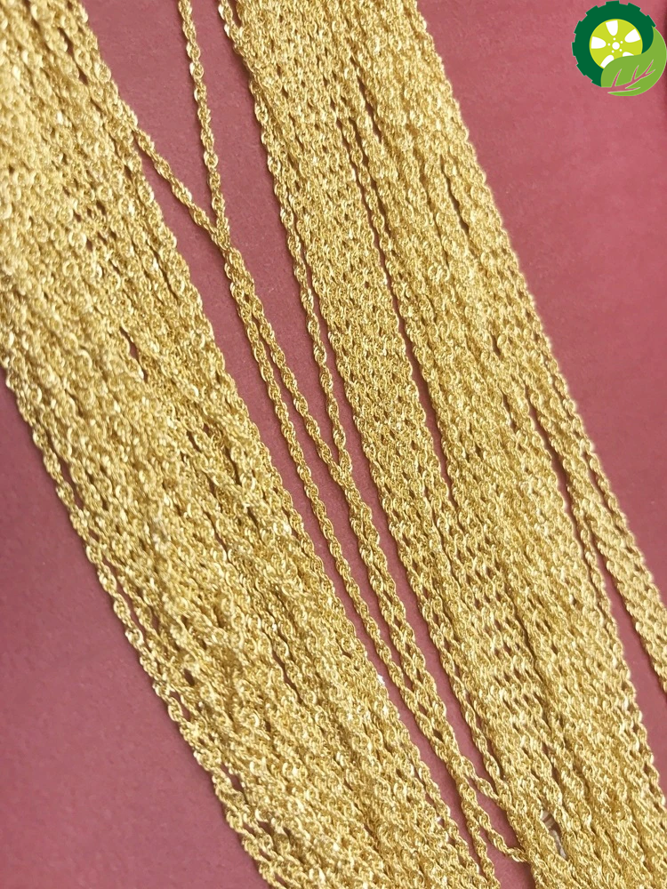 Genuine 18k Gold Twisted Chain Simple Temperament Style Rope Chain AU750 Real Gold Necklace Fine Jewelry