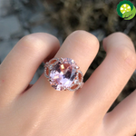 100% 925 Sterling Silver Moissanite Morganite Gemstone Wedding Engagement Diamonds Ring Fine Jewelry