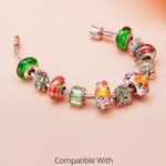 Murano Glass 925 Silver Core Hawaiian Maui Floral Lei Charm Bead Fit Pandora Bracelet and Necklace DIY Jewelry