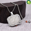 Sachet jade box necklace retro temperament fashion Hetian jade inlaid silver pendant