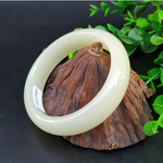 Natural White Jade Bangle Amulet Gifts Fine Jewelry