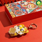 0.03g 999 Gold Tiger Car Key Bag Pendant Creative Earning Tiger Keychain
