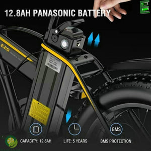1000W 48V 12.8AH Panasonic Battery Foldable E Bike Shimano 7-Speed  Mountain Bike