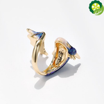 Starry Sky Small Blue Dragon Colorful Fresh And Unique Craftsmanship Silver Adjustable Ring