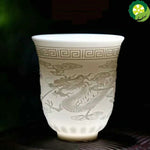 Boutique Ceramic Teacup Meditation Cup Handmade Three-dimensional Relief Tea Bowl Chinese Tea Set