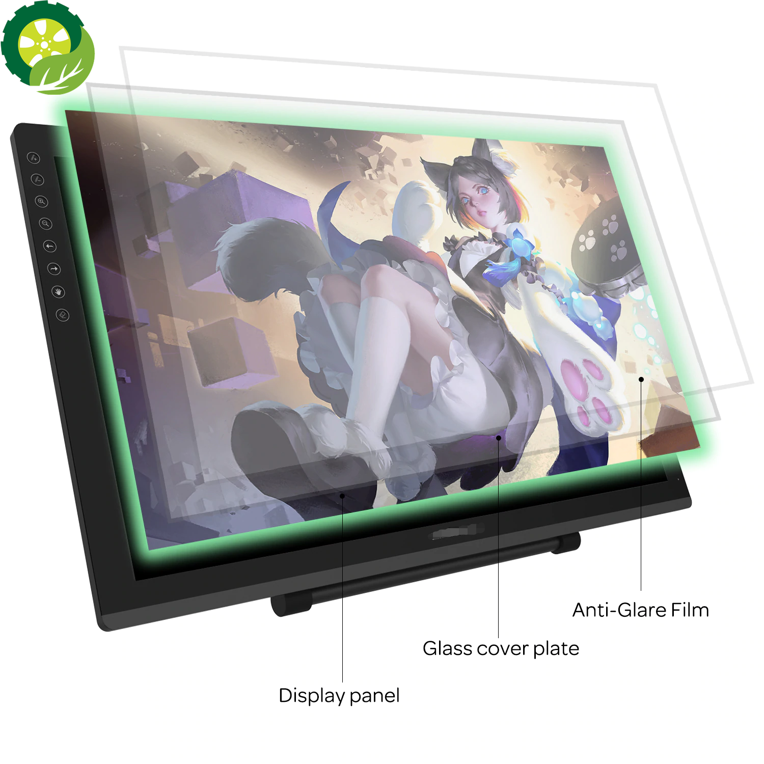 PD2200 21.5 Inches 92%NTSC Graphic Drawing Tablet  Monitor Pen display with Tilt-Support Battery-Free 8192 Pen Pressure