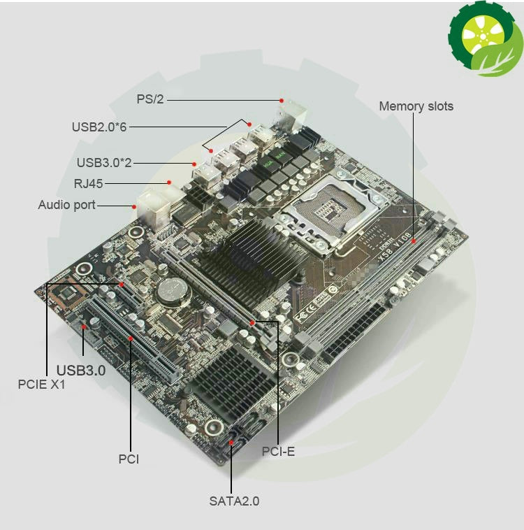 X58 Motherboard Set DIY Build Computer Xeon CPU X5675 3.06GHz CPU Cooler 16G RAM 2*8G REG ECC Video Card GTX750Ti 2G