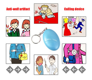 Self Defense Alarm 100dB Egg Shape Girl Women Security Protect Alert Personal Safety Scream Loud Keychain Emergency Alarm