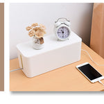 Cable Storage Box Power Socket Black White Cable Tidy Storage Box Power Switch Easy  for Home Safety