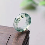 Natural Water Grass Agate Ring Moss Agate Ring Unisex Rings