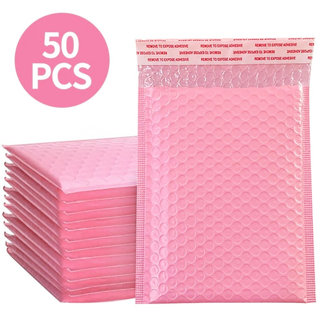 50pcs Bubble Mailers Pink Poly Bubble Mailer Self Seal Padded Envelopes Gift Bags Packaging Envelope bags For Book