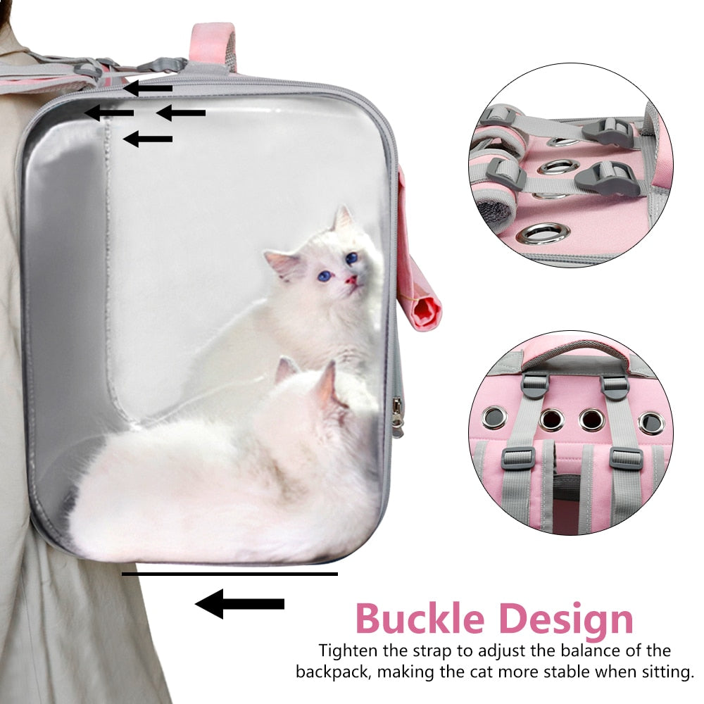 Pet Cat Carrier Backpack Breathable Cat Travel Outdoor Shoulder Bag For Small Dogs Cats Portable Packaging Carrier