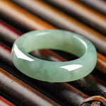 Classic natural jade band ring