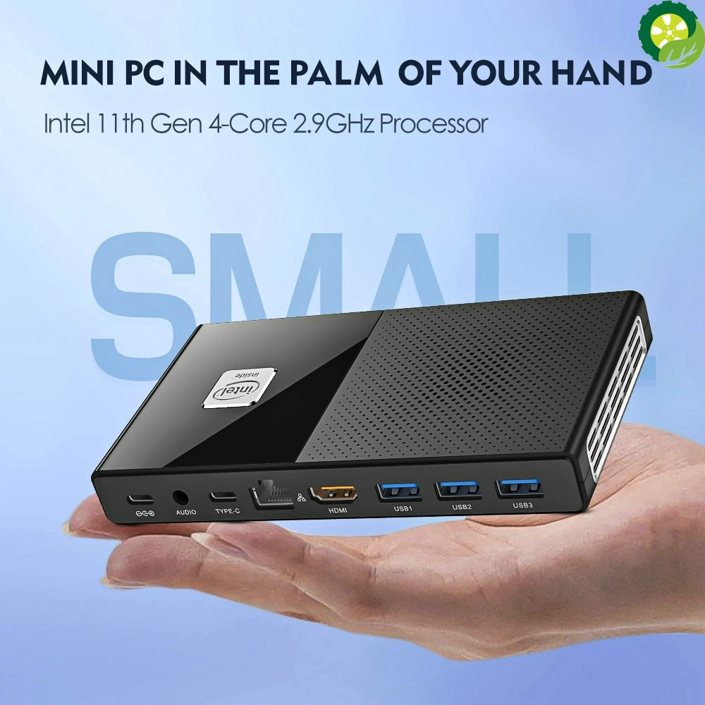 POCKET PC-M6 11th Gen Intel Mini PC N5105 2.9GHz DDR4 2933MHz NVMe Windows 11 Office Computer 2500M LAN HDMI2.0 4K@60Hz WiFi6 BT5.2